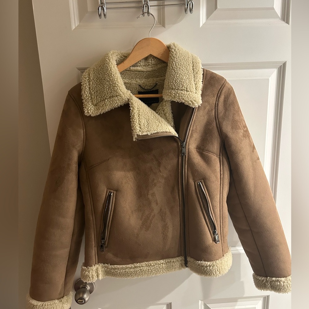 Faux Shearling Suede Jacket